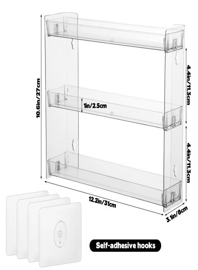 FMOACEN Spice Rack Wall Mount Clear Plastic Seasoning Organizer Condiment Bottles Storage Shelf Spice Rack Organizer for Kitchen Cabinet Doors Pantry RV Organization - Image 2